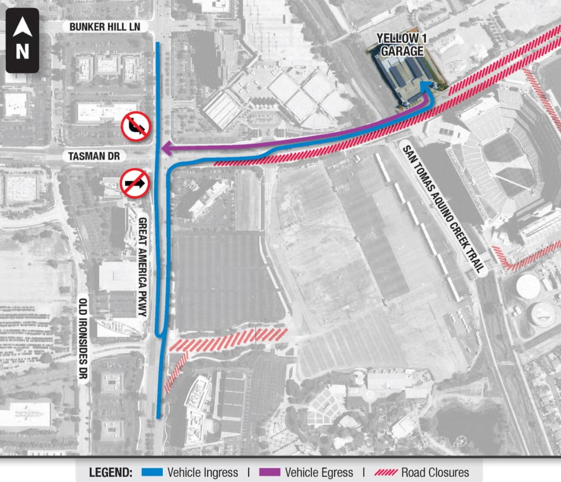 Yellow 1 Garage Detour Map