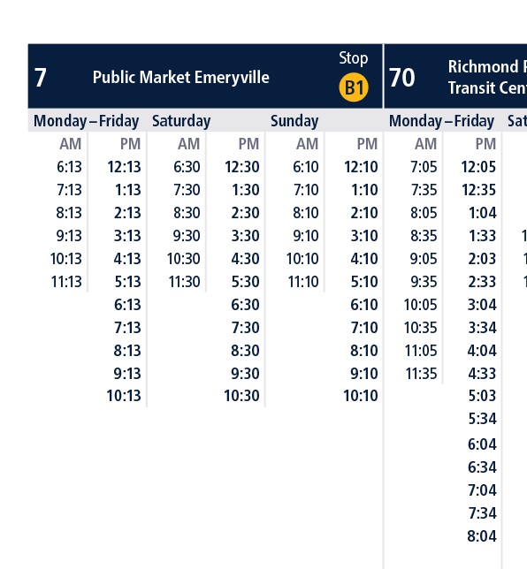 schedule information