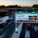 Traffic near toll sign