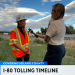 News reporter interviewing a Caltrans spokesperson