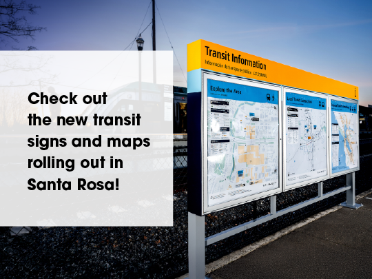 Picture of a new mapping and wayfinding sign in Sant Rosa