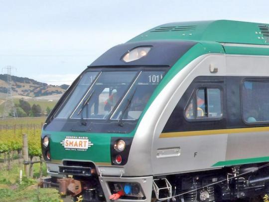 SMART Train inside a vineyard