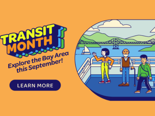 People standing on a boat with the carquinez bridge in the background