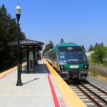 Smart Train arriving at platform