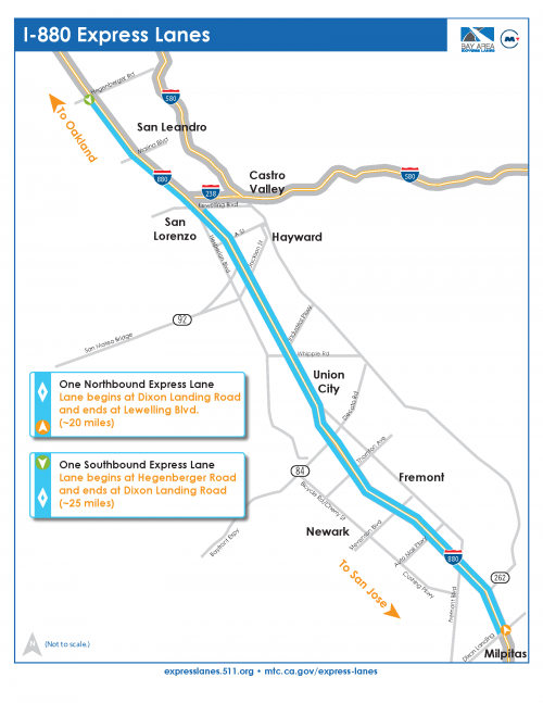 I-880 Express Lanes map