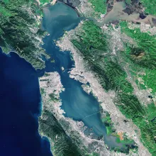 An aerial map of the San Francisco bay area