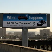 Highway advertising of FSP towing