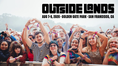 picture of people in a crowd with the words outside lands and the date of the outside lands event