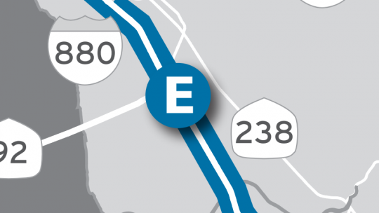 Location of I-880 Express Lanes on map
