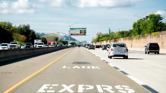 Express Lane asphalt label