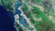 An aerial map of the San Francisco bay area