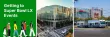 A composite promotional image related to Super Bowl activities in San Francisco Bay Area