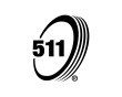 Black and white logo mark for 511
