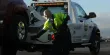 Technician towing vehicle