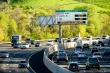 I-80 express lane showing a toll messaging sign