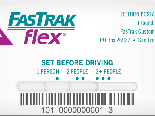 FasTrak Flex Toll Tag Transponder Set to 1 person