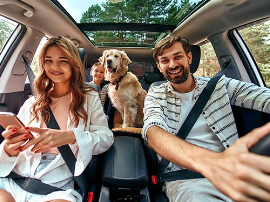 Family in a car