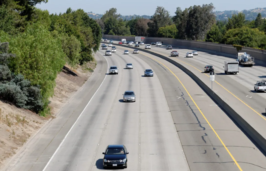 vehicles running on highway